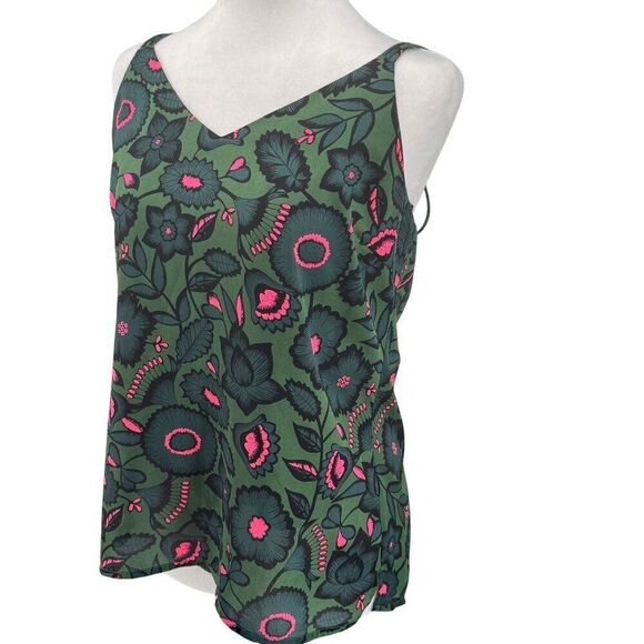 Anthropologie Skies are Blue Floral Print Tank Top Blouse Summer Vibes EUC Sz M - Picture 2 of 10